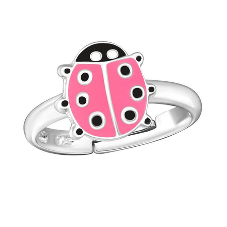 Children's Sterling Silver Adjustable Panda with Bow Ring