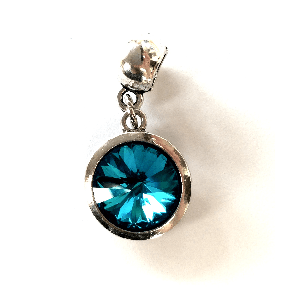 Adult's December Birthstone Turquoise  Coloured Crystal Drop Charm