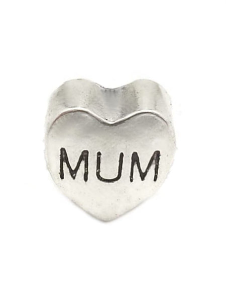 Silver Plated Sis Heart Charm