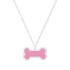 Children's Sterling Silver 'Pink Bone' Pendant Necklace