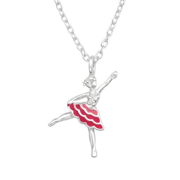 Children's Sterling Silver Ballet Dancer Pendant Necklace
