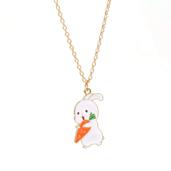 Children's 'Easter Bunny Rabbit with Carrot' Pendant Necklace
