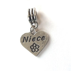 Silver Plated Goddaughter Heart Drop Charm