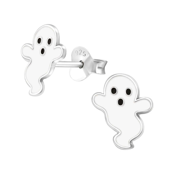 Children's Sterling Silver Halloween 'Not-So-Spooky Ghost' Stud Earrings