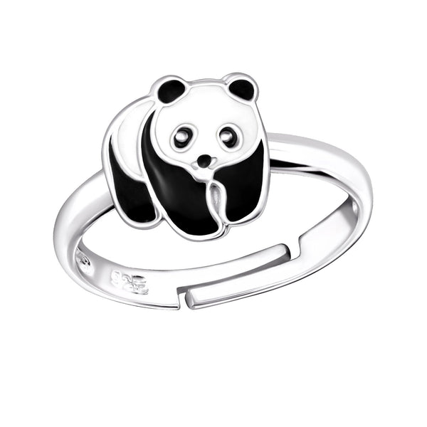 Children's Sterling Silver Adjustable Panda Ring