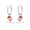 Children's Sterling Silver 'Gymnastic Girl' Hoop Earrings
