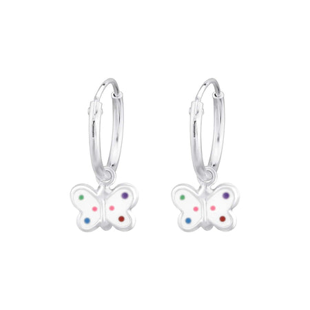 Children's Sterling Silver Multicoloured Hoop Earrings