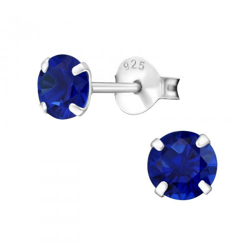 Children's Sterling Silver 'September Birthstone' Stud Earrings
