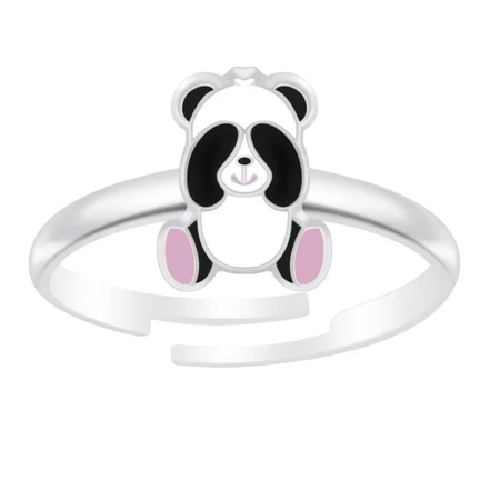 Children's Sterling Silver Adjustable Panda Ring