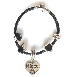 Children's Niece 'Love To Dance' Silver Plated Charm Bead Bracelet