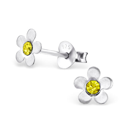 Children's Sterling Silver 'May Birthstone' Bow Stud Earrings