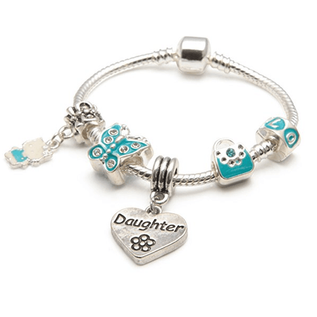 Children's Daughter 'Love To Dance' Silver Plated Charm Bead Bracelet