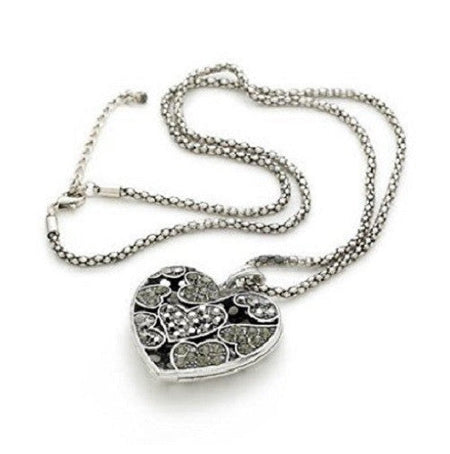 Silver Plated 'Cinnamon Swirl' Charm Bead Necklace