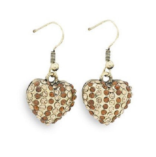 Gold and Crystal Diamante 'Heavenly Bronze' Adult Drop Earrings