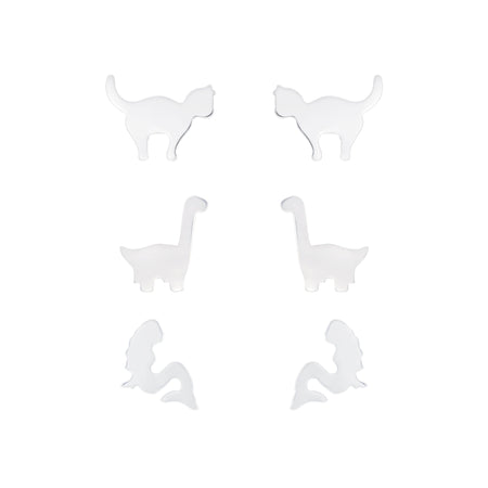 Children's Sterling Silver 'Winged Unicorn' Hoop Earrings