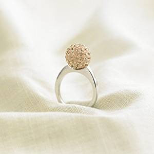 Children's Sterling Silver Adjustable 'Heart with Pink Crystal' Ring