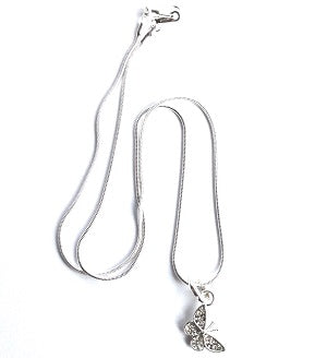 'Diamante Heart' Silver Plated Necklace