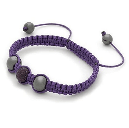 Designer Inspired 'Struve' Purple Czech Crystal Disco Ball Bracelet
