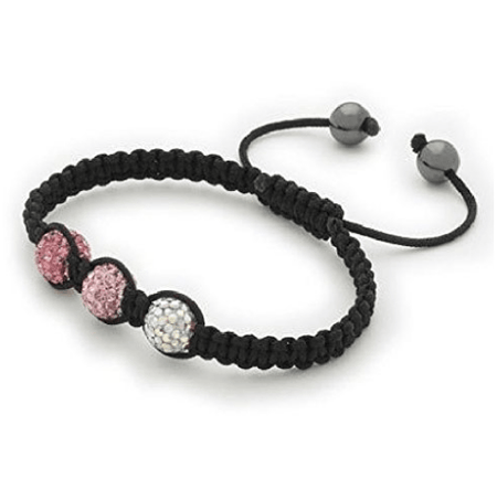 Designer Inspired 'Mayfair Starlet' Pink Czech Crystal and Haematite Stretch Bracelet. SIZE MEDIUM.