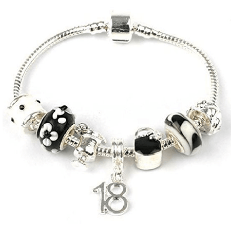 Teenager's 'Fashion Victim' Age 13/16/18 Silver Plated Charm Bead Bracelet