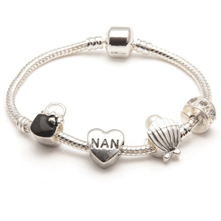 Nan 'Purple Rush' Silver Plated Charm Bead Bracelet
