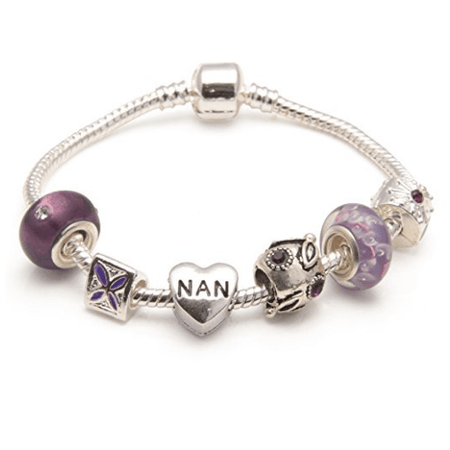Nan 'Cascade Cream' Silver Plated Charm Bead Bracelet