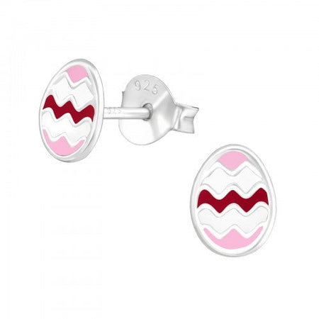Children's Sterling Silver 'Colourful Easter Egg' Stud Earrings