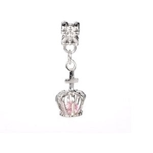 Silver Plated Pink Enamel Cupcake Charm
