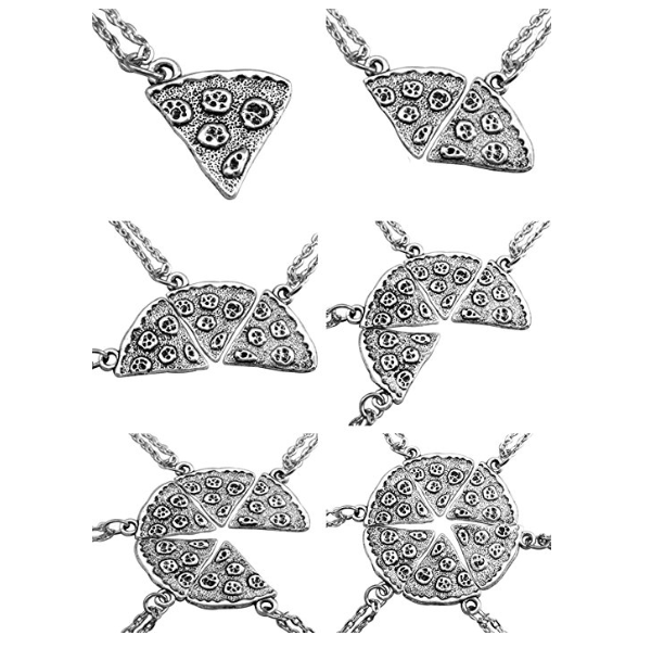 Children's Pizza Slice Pendant Silver Alloy Friendship Necklace