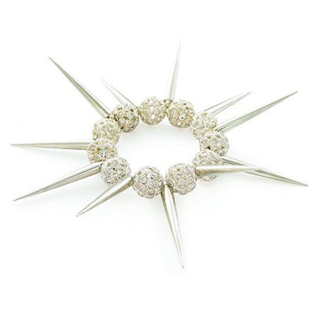 Designer Inspired 'Midnight Fleur' Black & Silver Diamante Flower & Dragonfly Stretch Bracelet