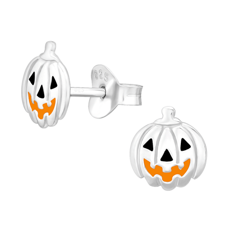 Children's Sterling Silver Halloween Witch Stud Earrings