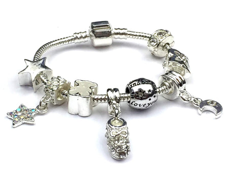 Girls First Holy Communion/Confirmation for Granddaughter Silver Plated Charm Bracelet