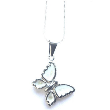 Children's Sterling Silver Purple Crystal Butterfly Pendant Necklace