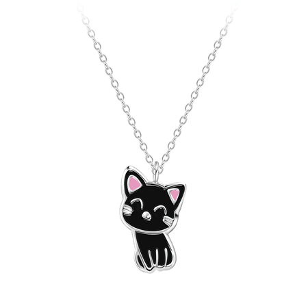 Children's Sterling Silver 'Multicoloured Crystal Paw' Pendant Necklace