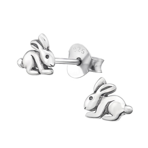Children's Sterling Silver Easter Bunny Stud Earrings