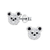 Children's Sterling Silver Crystal Teddy Bear Stud Earrings