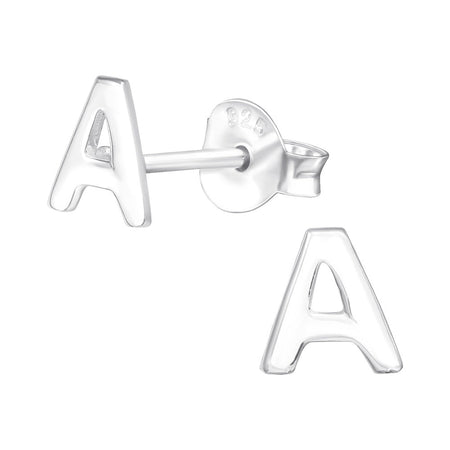 Children's Sterling Silver 'Letter S' Hoop Earrings