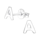 Children's Sterling Silver 'Letter A'  Stud Earrings