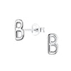 Children's Sterling Silver 'Letter B' Stud Earrings