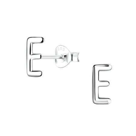 Children's Sterling Silver 'Letter I' Stud Earrings
