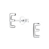 Children's Sterling Silver Letter E Stud Earrings