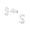 Children's Sterling Silver 'Letter S' Crystal Stud Earrings
