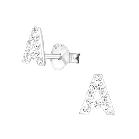 Children's Sterling Silver 'Pink Sparkle Horseshoe' Crystal Stud Earrings