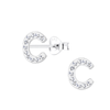 Children's Sterling Silver 'Letter C' Crystal Stud Earrings