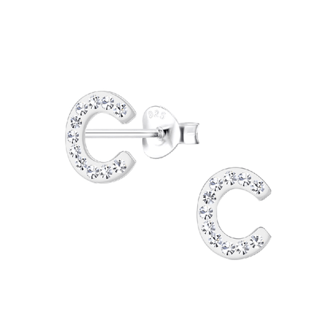 Children's Sterling Silver 'Letter S' Hoop Earrings