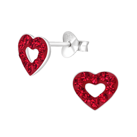 Children's Sterling Silver 'Engraved Heart' Stud Earrings