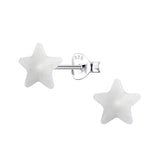 Children's Sterling Silver 'White Resin Star' Stud Earrings