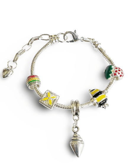 Children's Adjustable 'Happy Birthday To You - Age 8' Silver Plated Charm Bead Bracelet