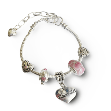 Children's 'Daughter Half Heart Pink Sparkle' Silver Plated Charm Bracelet