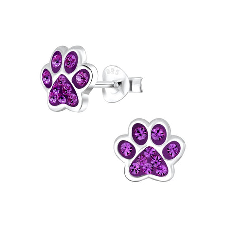 Children's Sterling Silver Paw Stud Earrings